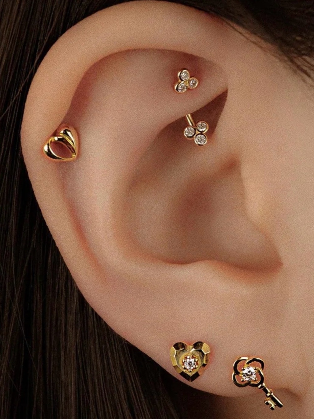 BVLA Curved Barbell Jewelry - 14k Gold - Champagne Diamonds! - Picture 2 of 7